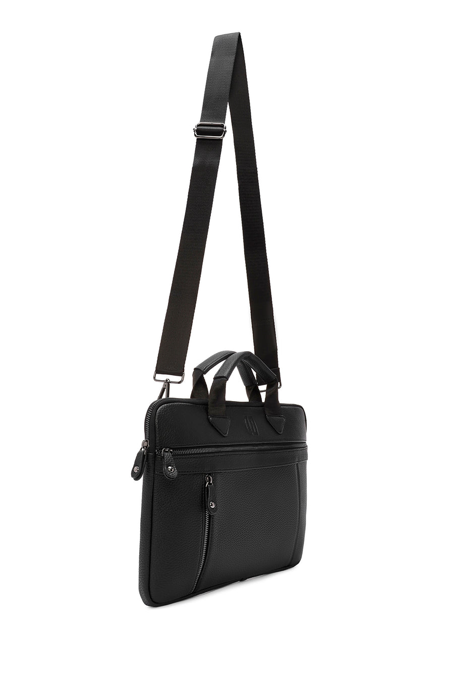 Men's Black Long Strap Briefcase