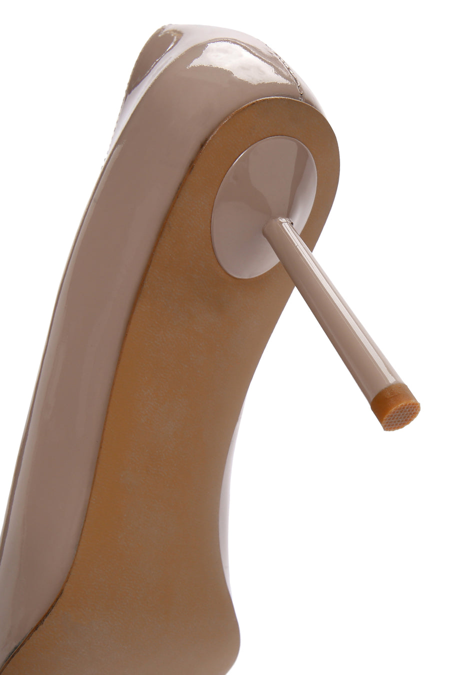 Women's Beige Heeled Leather Stiletto