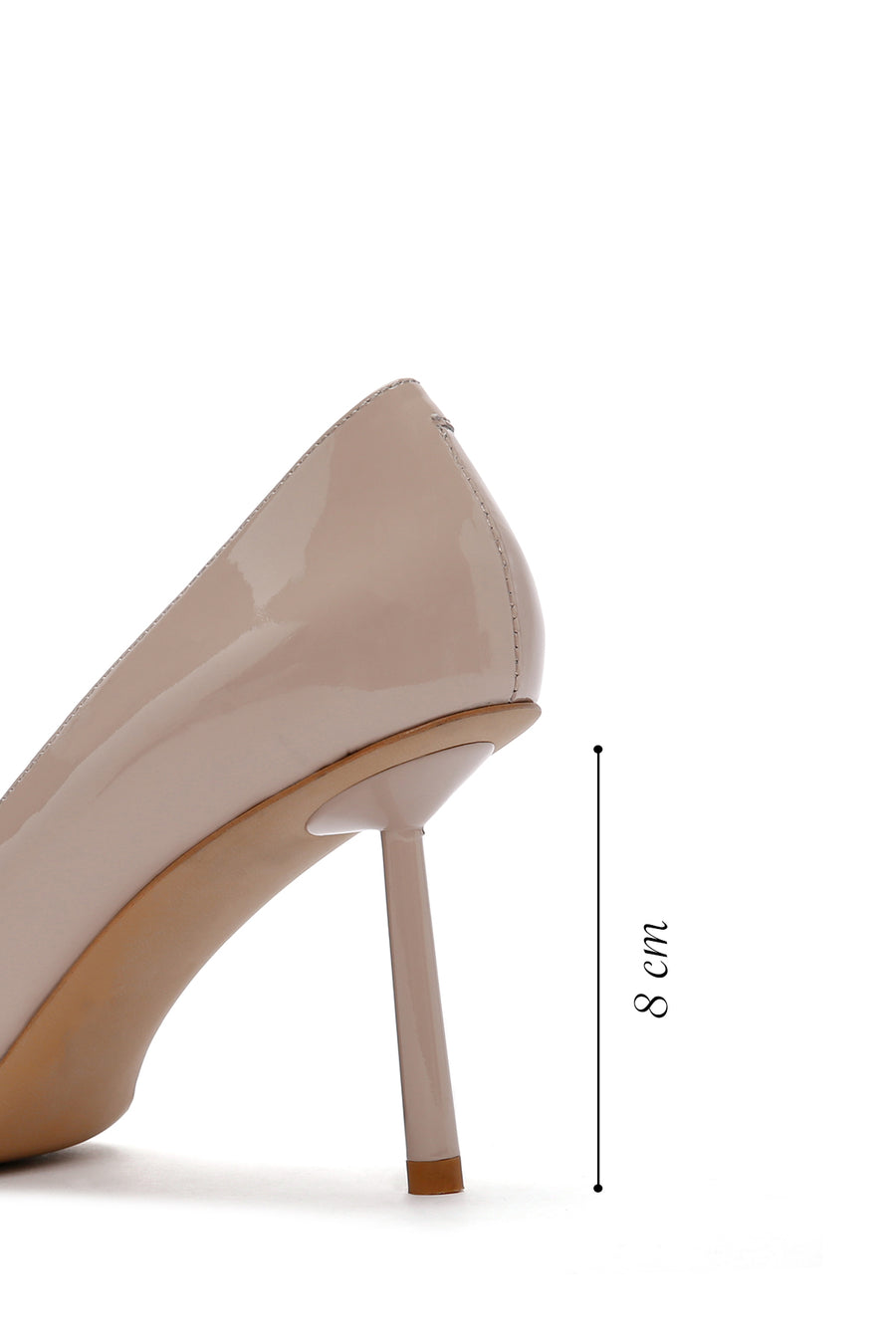 Women's Beige Heeled Leather Stiletto