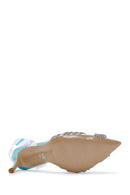 Women's Multicolored Stone Open Back Thin Heeled Leather Shoes | Derimod
