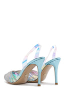 Women's Multicolored Stone Open Back Thin Heeled Leather Shoes | Derimod