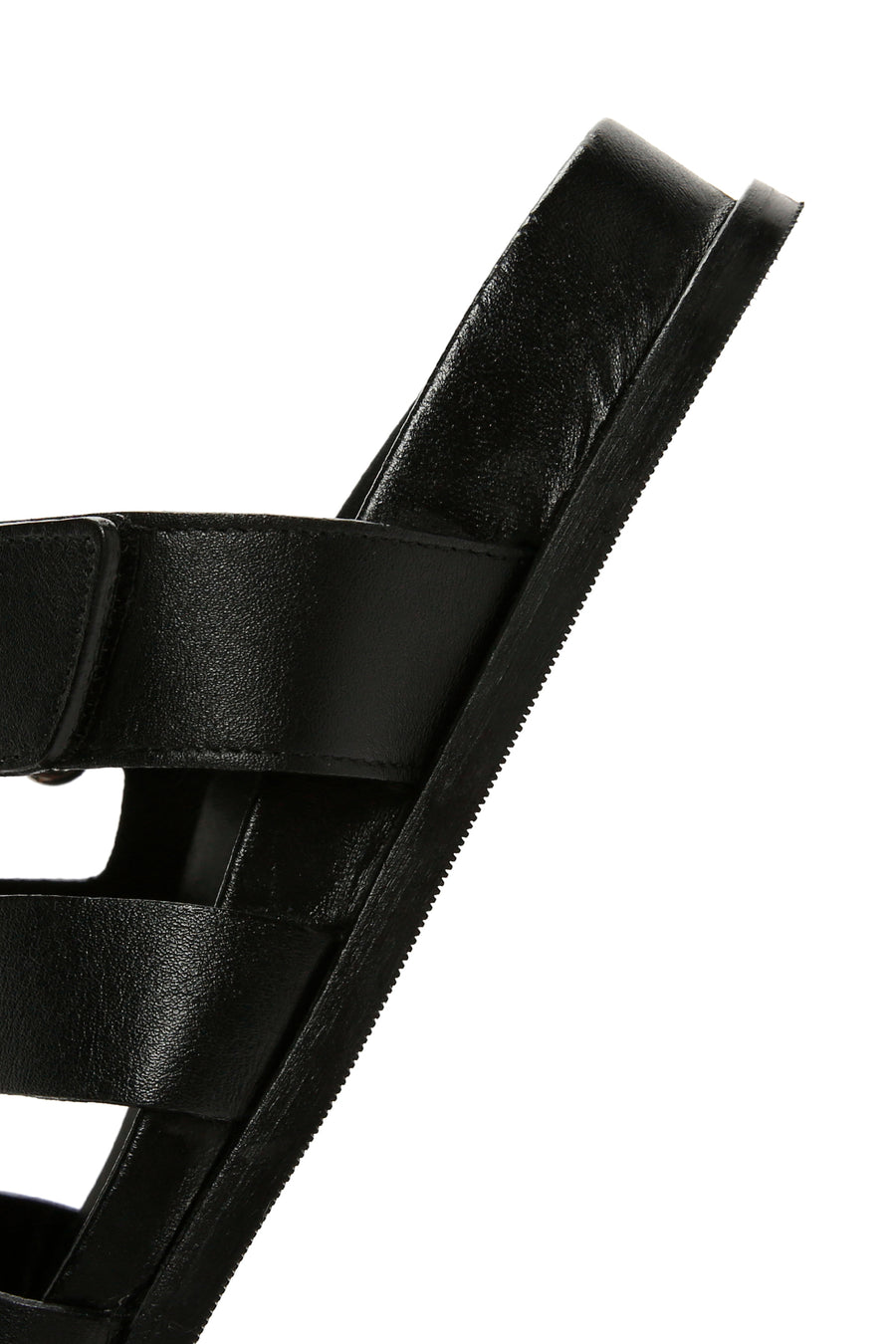 Women's Black Leather Slippers