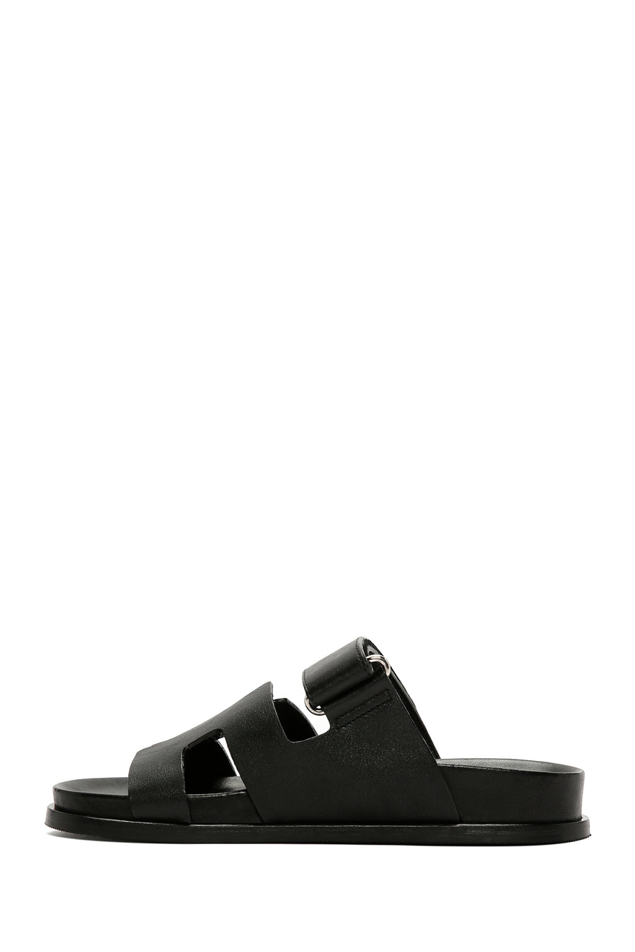 Women's Black Leather Slippers