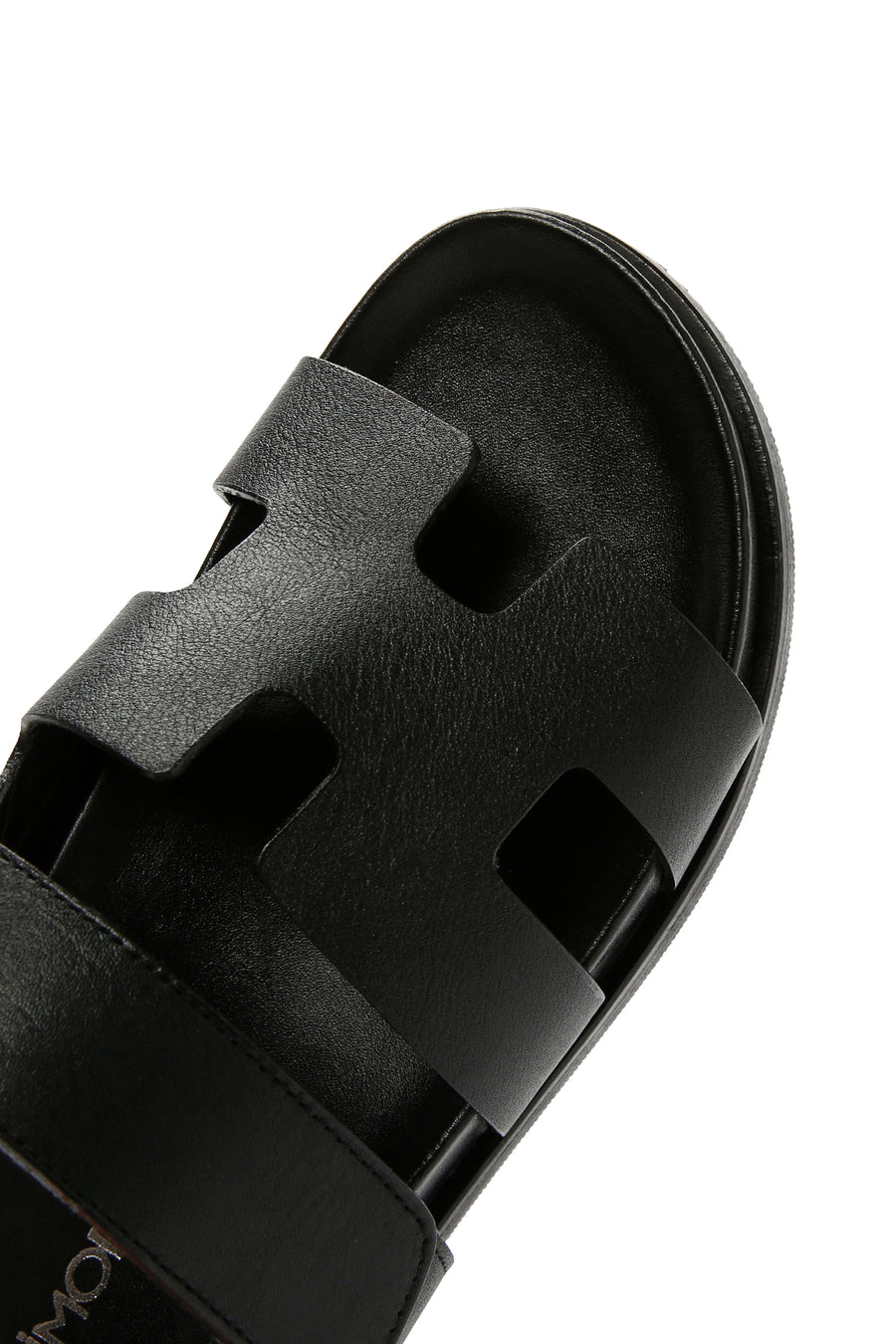 Women's Black Leather Slippers