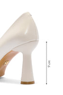 Kadın Krem Topuklu Deri Stiletto | Derimod