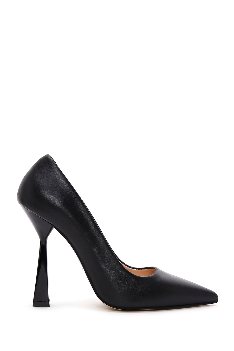 Women's Black Thin Heeled Leather Stiletto 24SFD130718 | Derimod