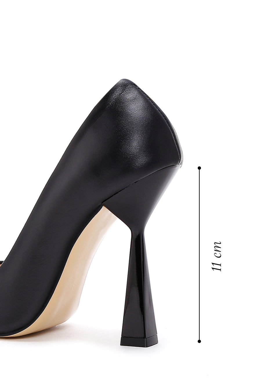 Women's Black Thin Heeled Leather Stiletto