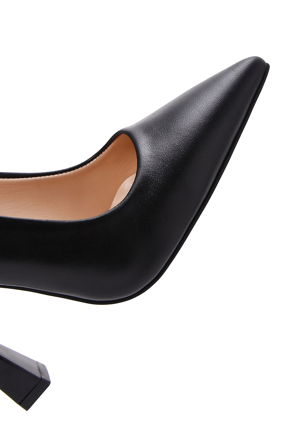 Women's Black Thin Heeled Leather Stiletto