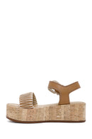 Women's Brown Thick Soled Ankle Strap Leather Sandals | Derimod