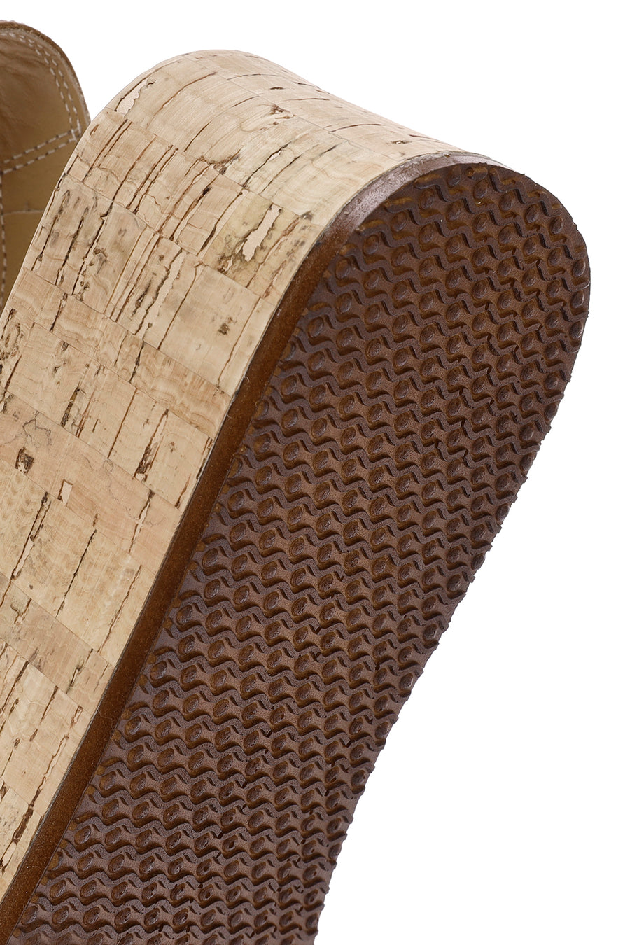 Women's Brown Thick Soled Ankle Strap Leather Sandals