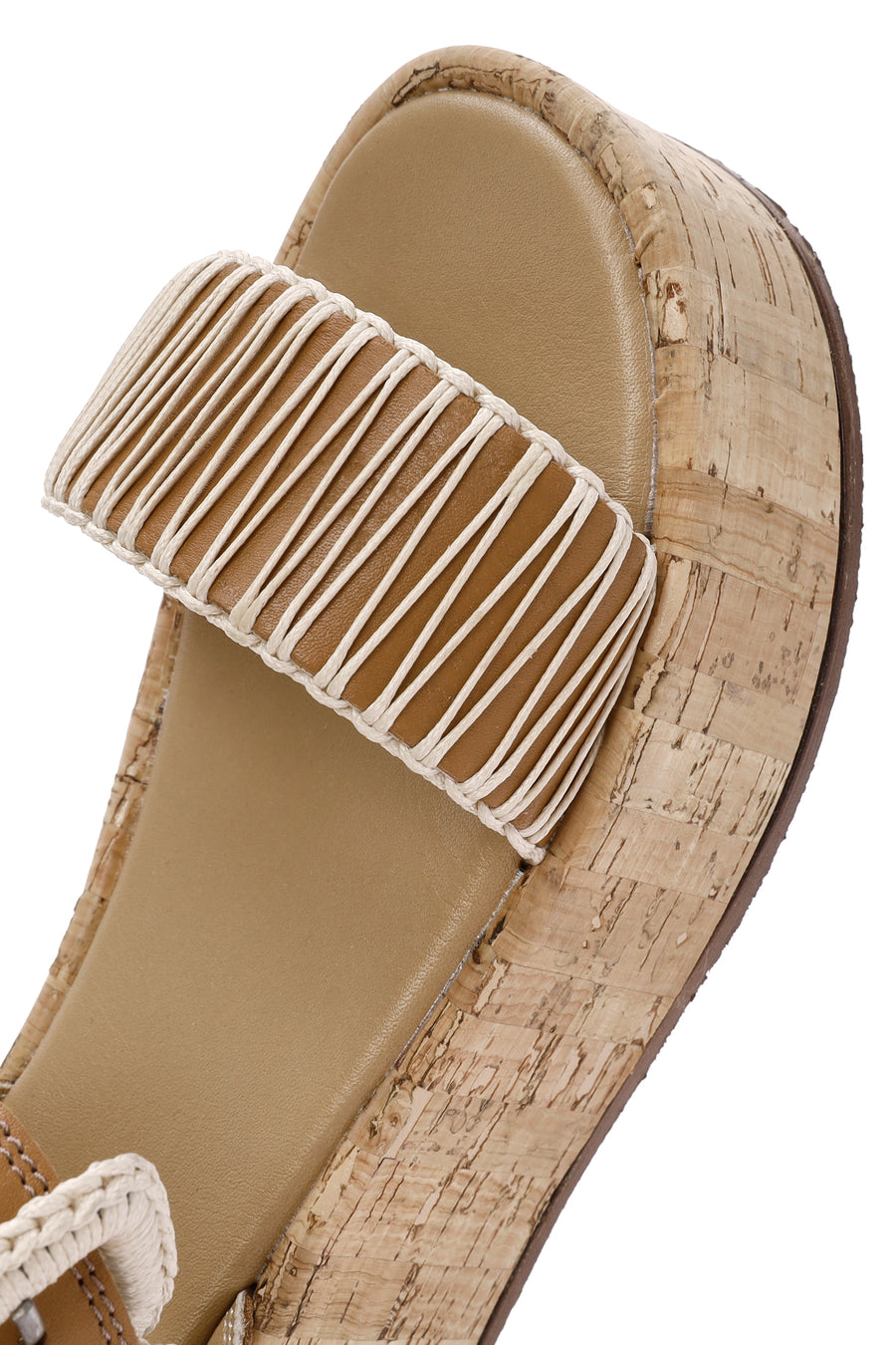 Women's Brown Thick Soled Ankle Strap Leather Sandals