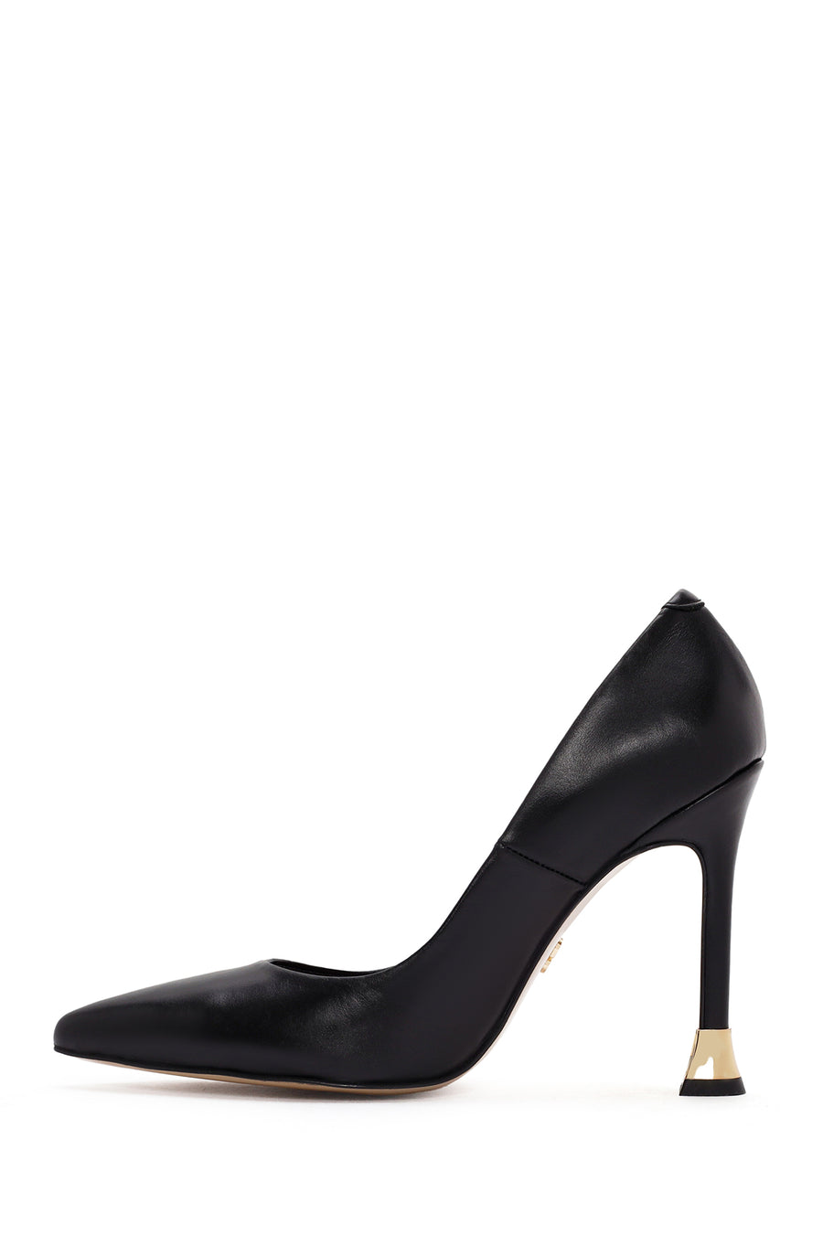Kadın Siyah İnce Yüksek Topuklu Deri Stiletto
