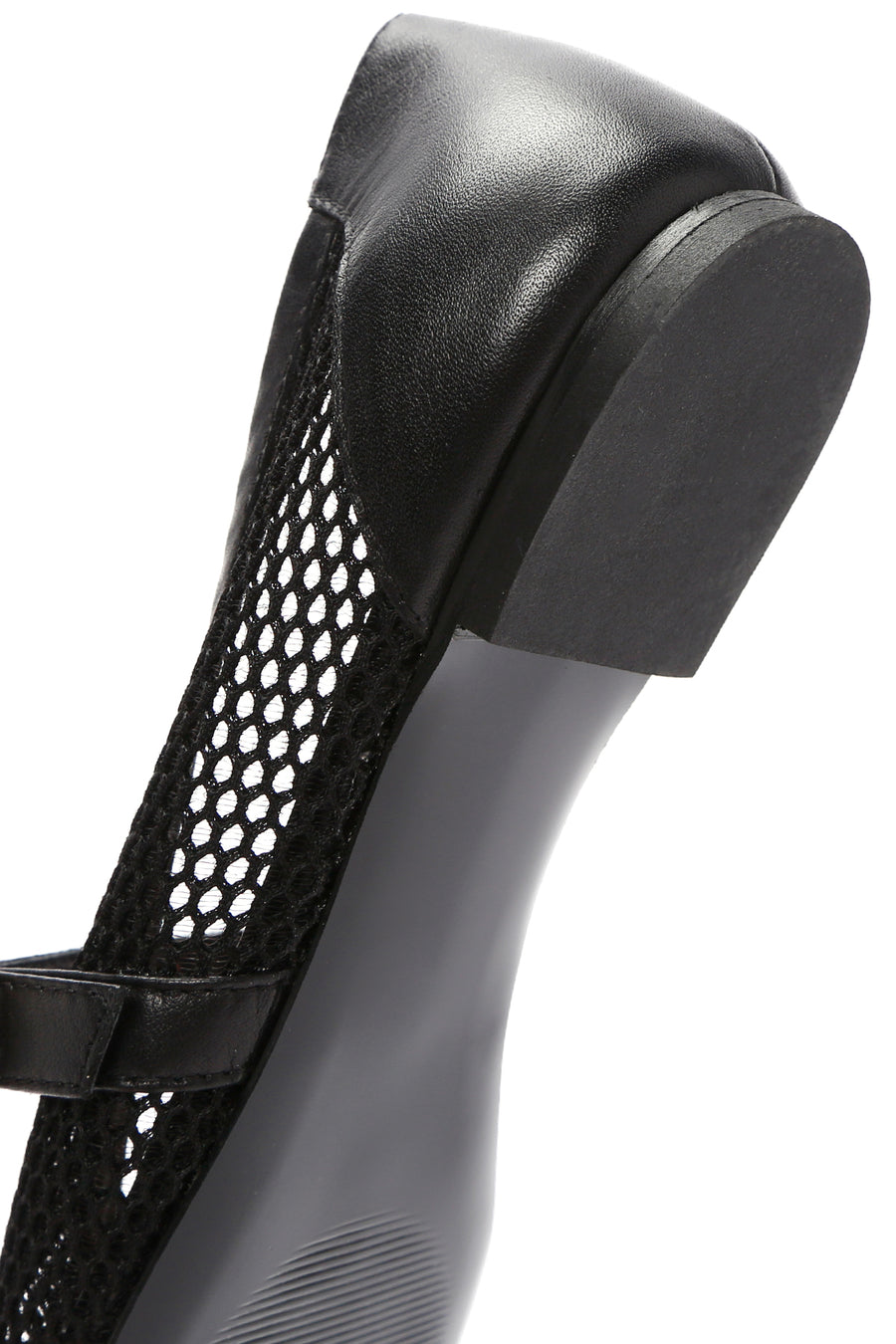 Women's Black Buckle Leather Ballerinas