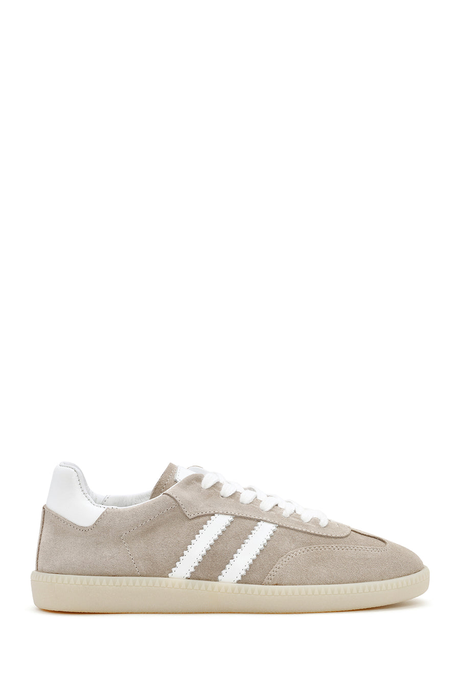 Women's Beige Lace-Up Suede Leather Sneaker 24SFD141210 | Derimod