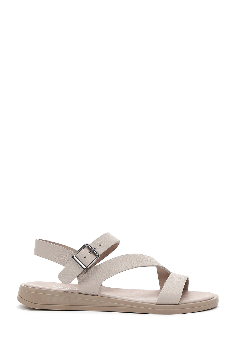 Women's Mink Ankle Strap Leather Sandals 24SFD1504FT | Derimod