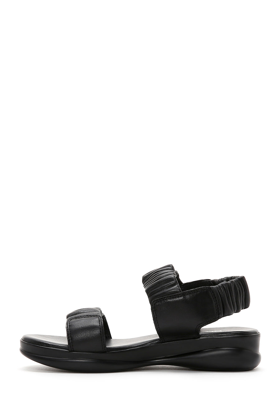 Women's Black Leather Comfort Sandals