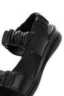 Women's Black Leather Comfort Sandals | Derimod