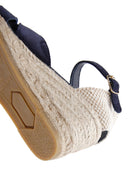Women's Navy Blue Ankle Strap Wedge Heeled Espadrille | Derimod