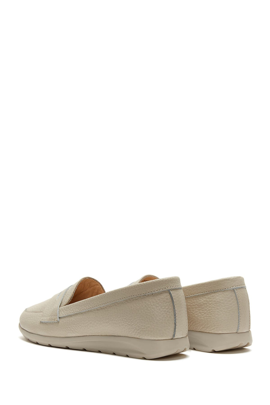 Women's Beige Leather Comfort Loafer