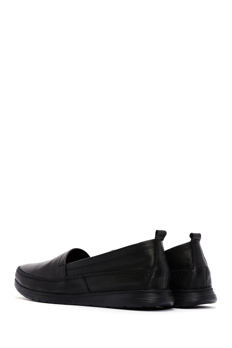 Women's Black Leather Comfort Loafer