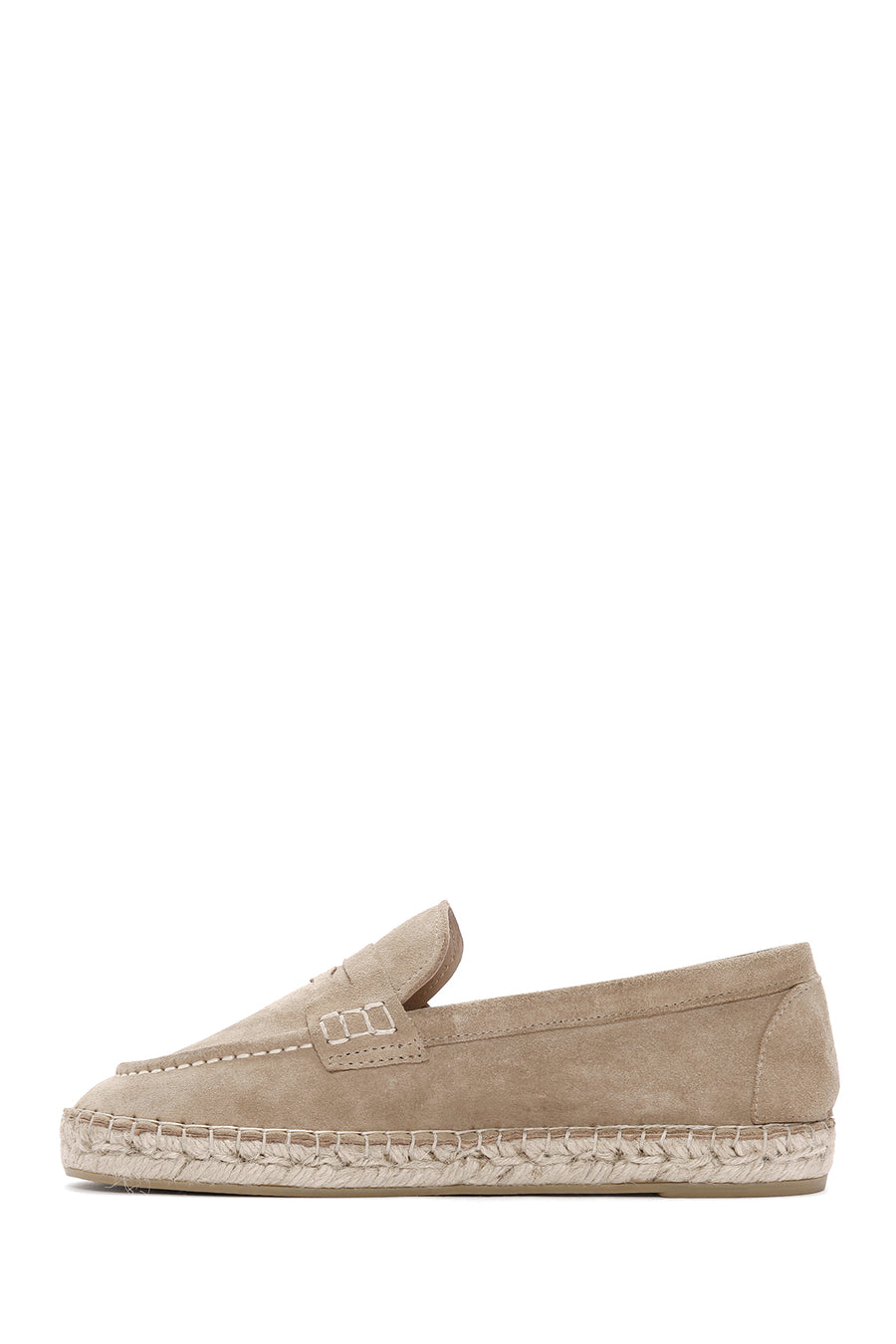 Women's Beige Suede Leather Espadrille