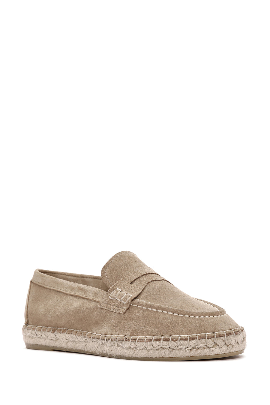 Women's Beige Suede Leather Espadrille
