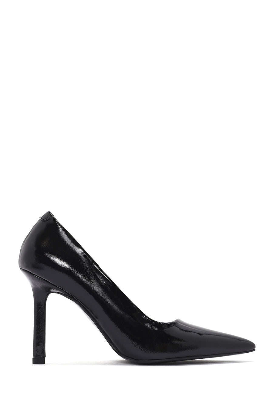 Women's Black Thin Heel Patent Leather Stiletto 24SFD162116 | Derimod