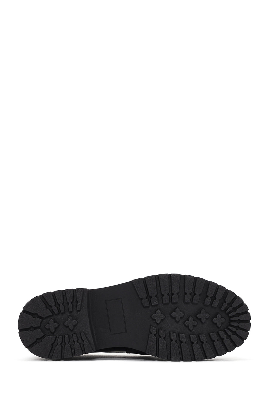 Women's Black Thick Soled Leather Masculine Loafer