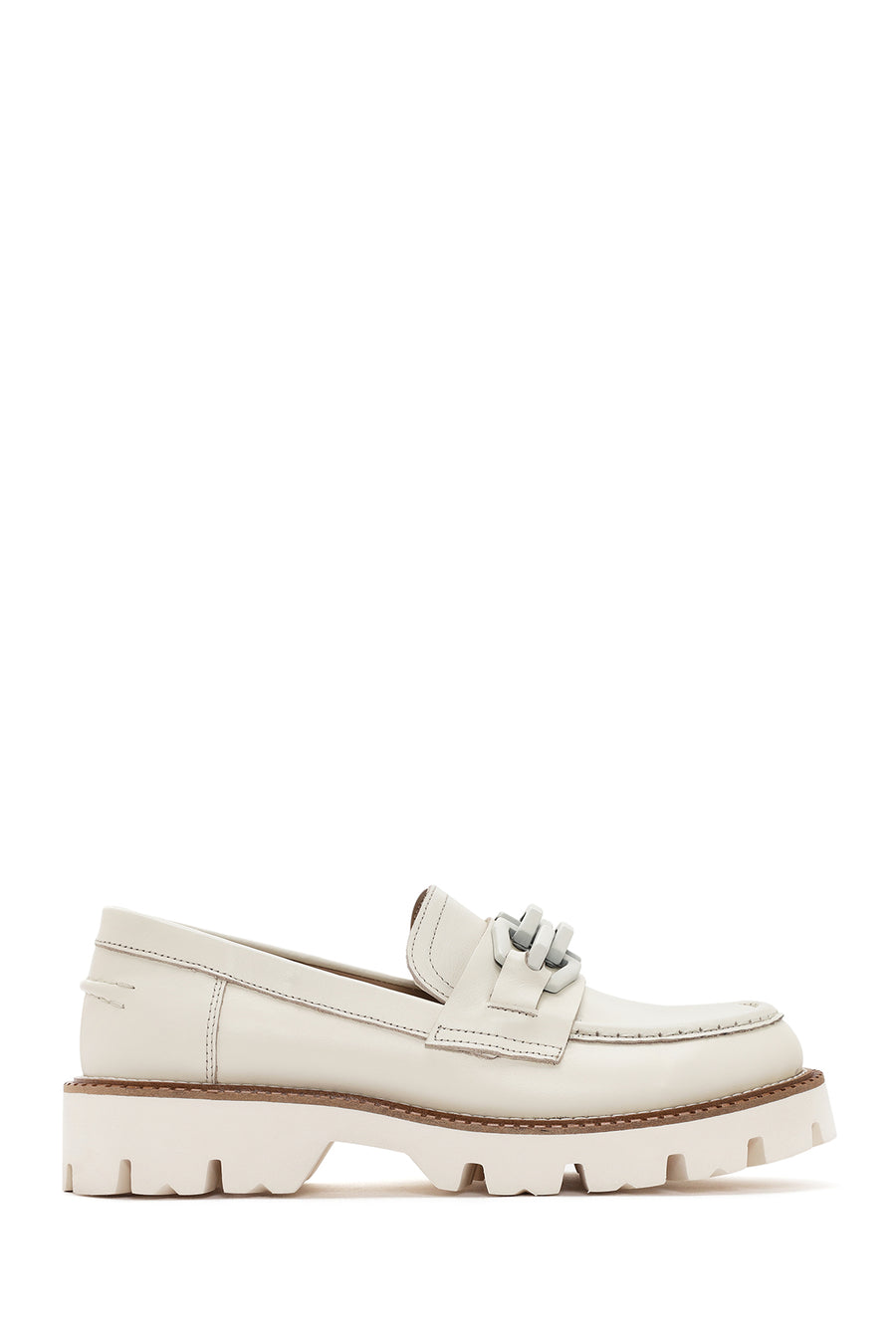 Kadın Krem Deri Maskülen Loafer 24SFD180718 | Derimod