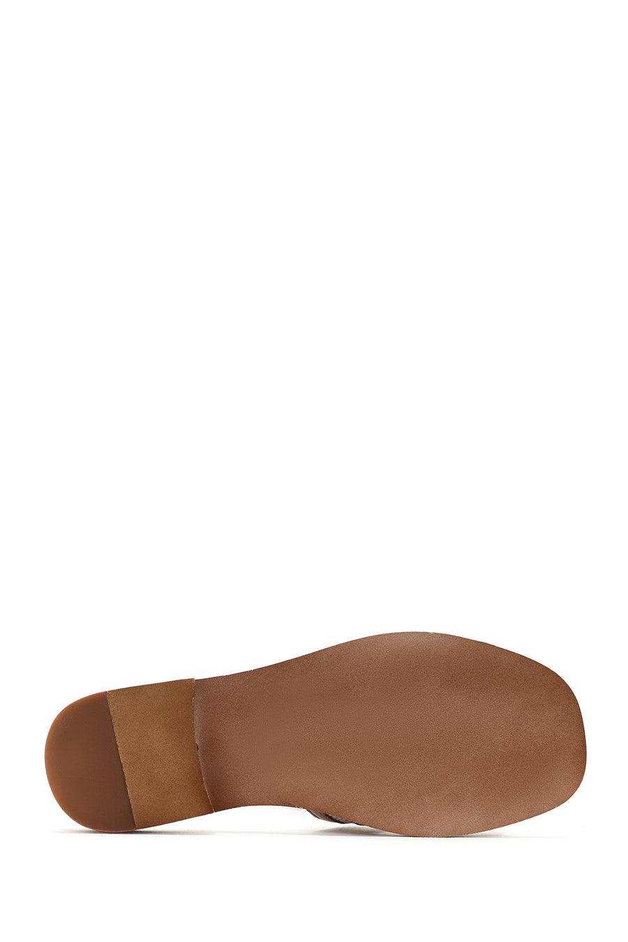Women's Tan Patterned Leather Slippers
