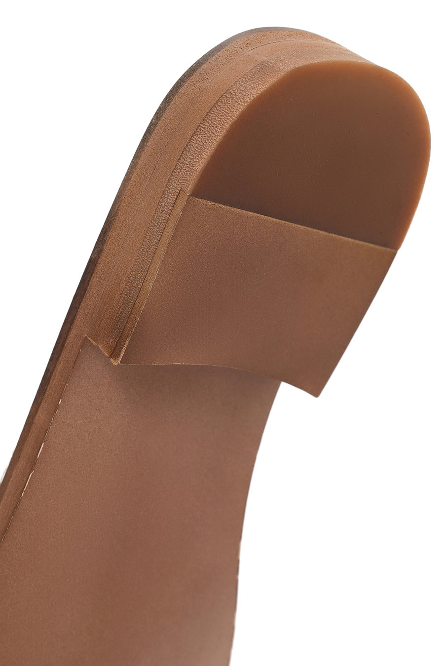 Women's Tan Patterned Leather Slippers