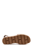 Women's Brown Ankle Buckle Thick Soled Leather Sandals | Derimod
