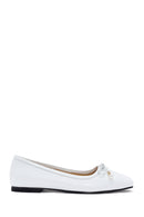 Women's White Leather Ballerinas | Derimod
