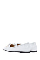 Women's White Leather Ballerinas | Derimod