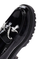 Kadın Siyah Rugan Deri Maskülen Loafer | Derimod
