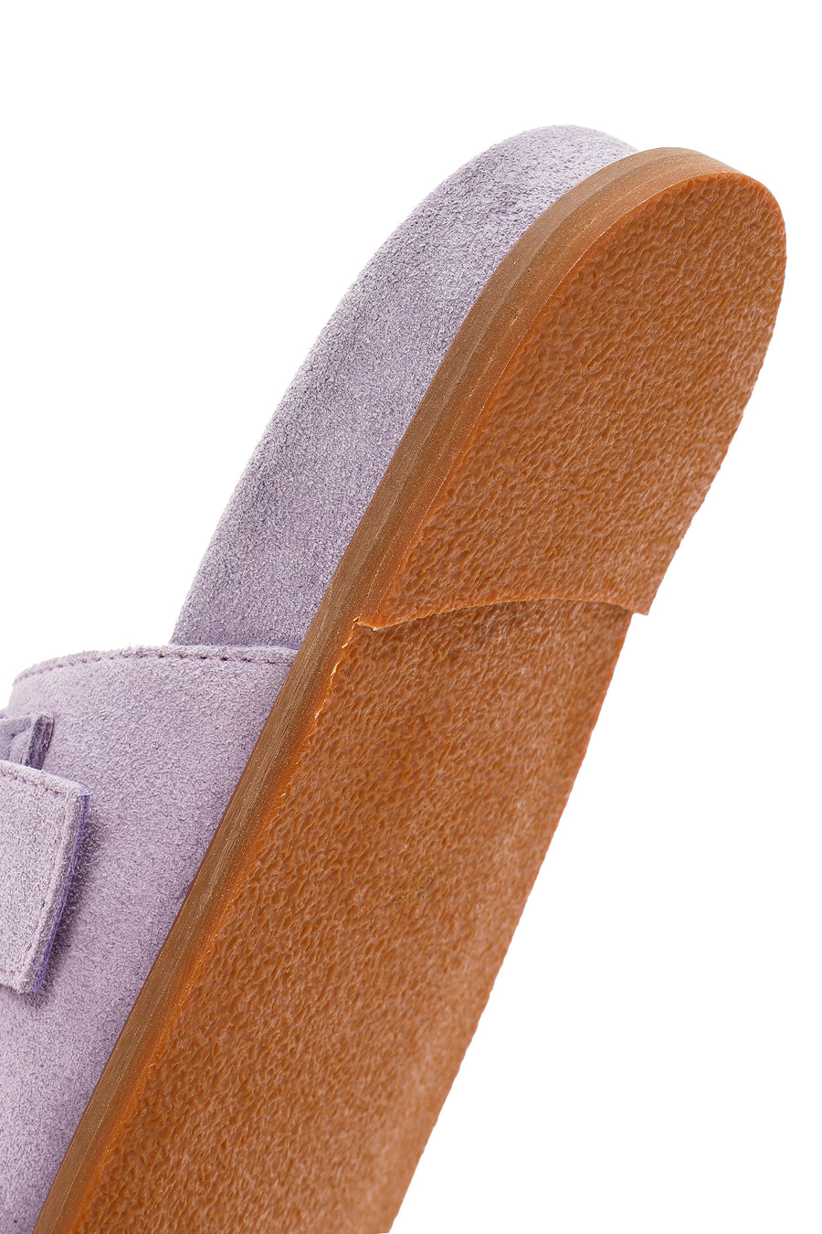 Women's Purple Buckle Suede Leather Slippers