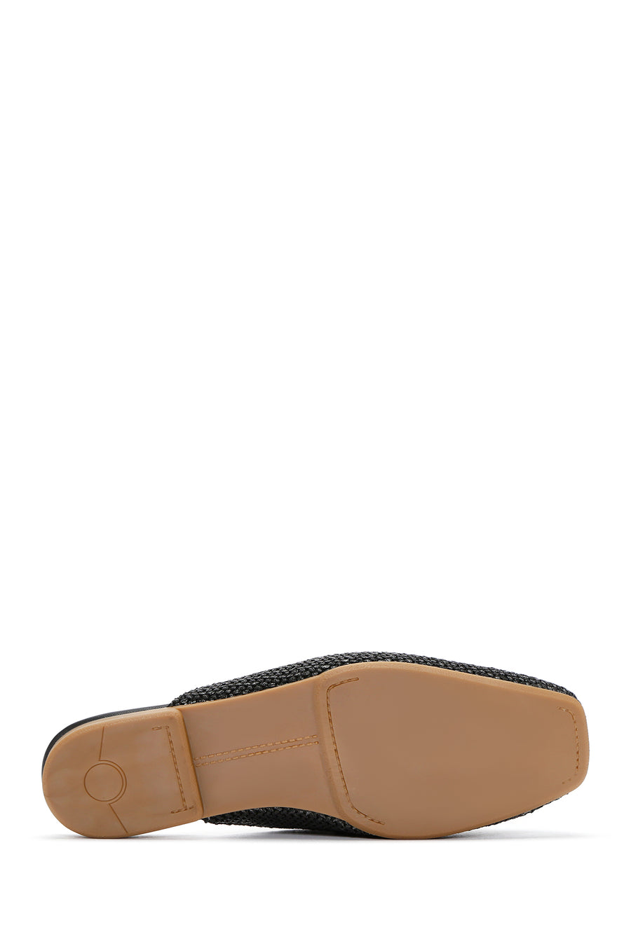 Women's Black Straw Leather Slippers