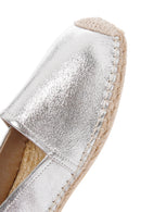 Women's Silver Leather Espadrille | Derimod