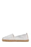 Women's Silver Leather Espadrille | Derimod