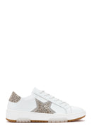 Women's White Lace-Up Leather Sneaker | Derimod