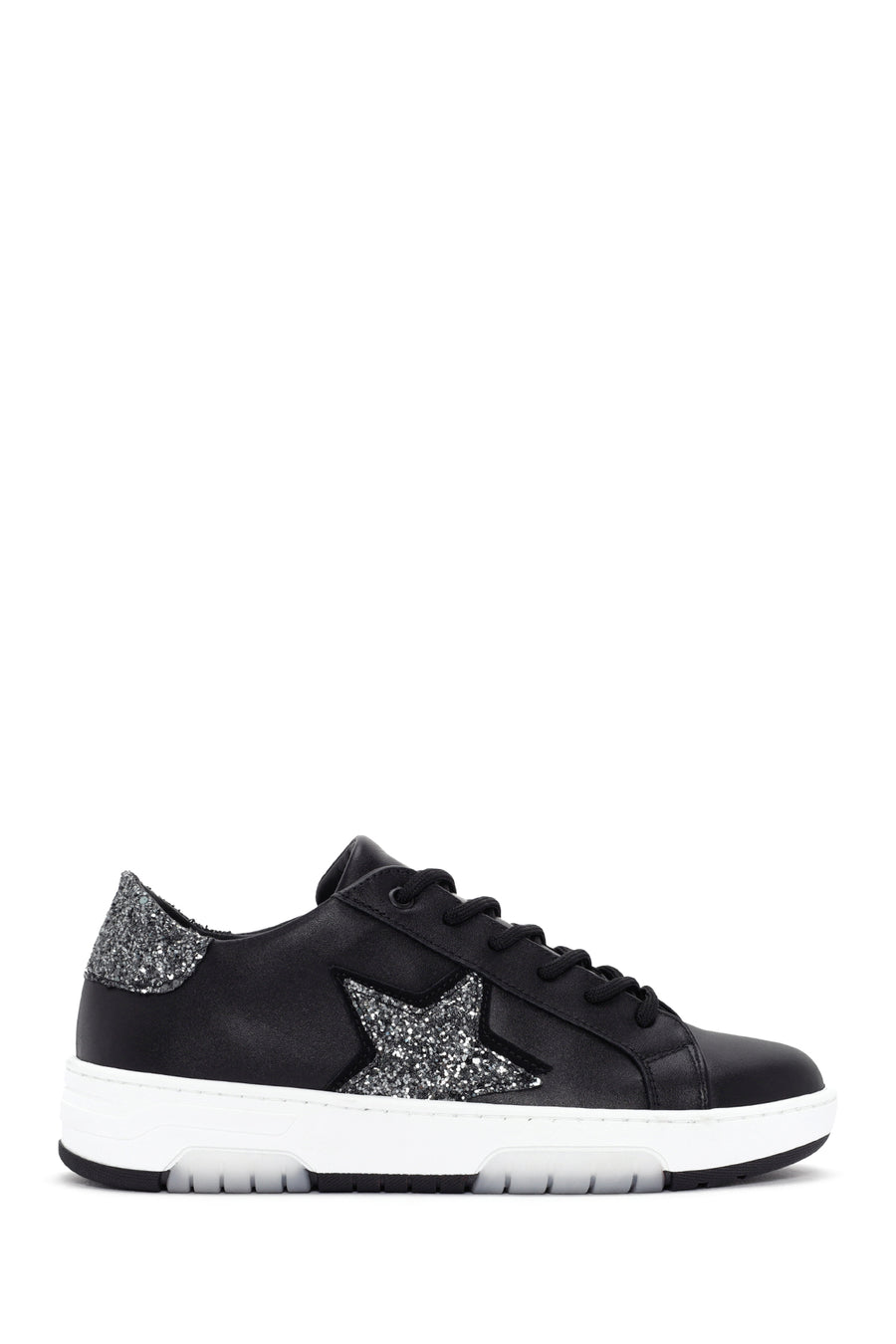 Women's Black Lace-up Leather Sneaker 24SFD220014 | Derimod