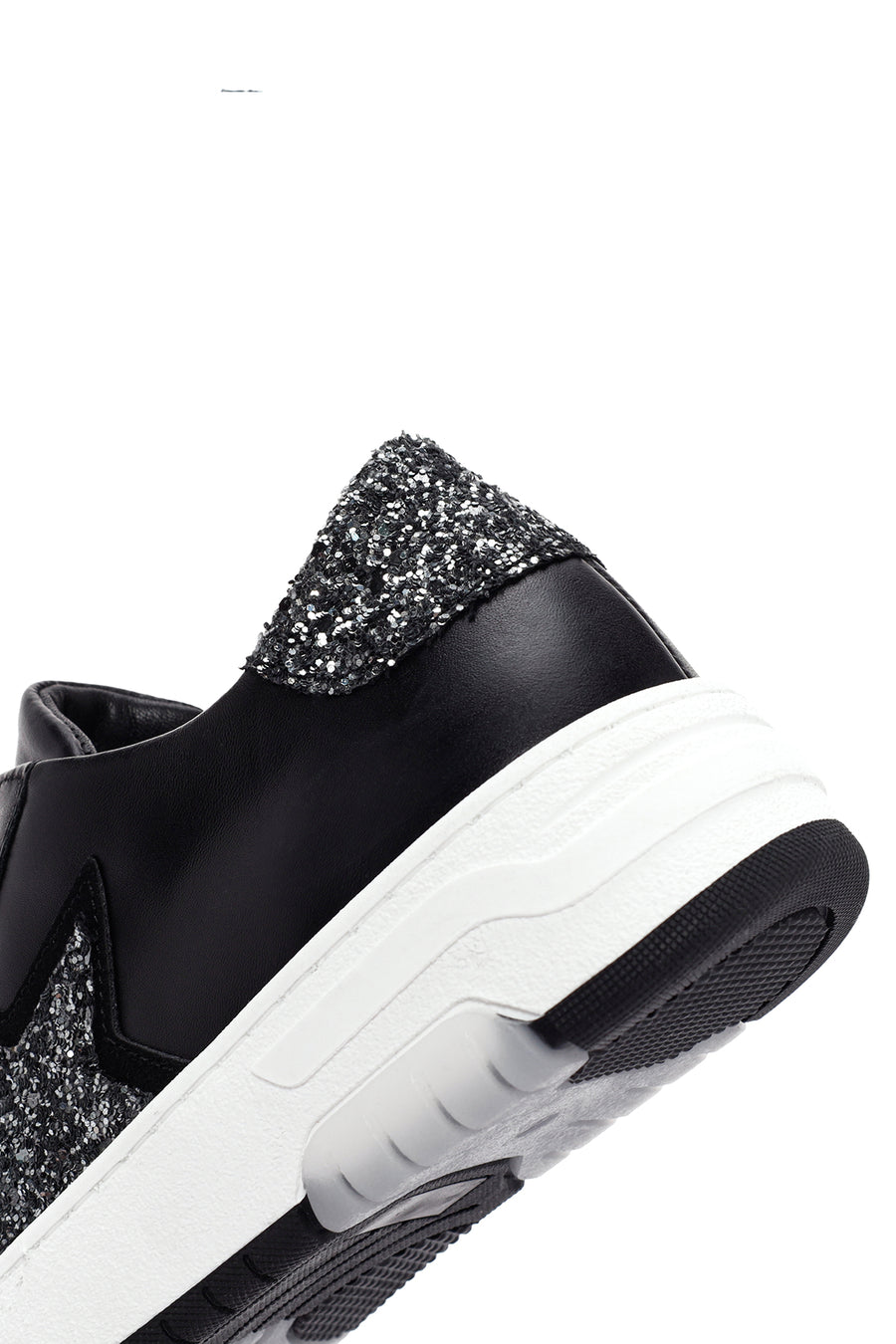 Women's Black Lace-up Leather Sneaker