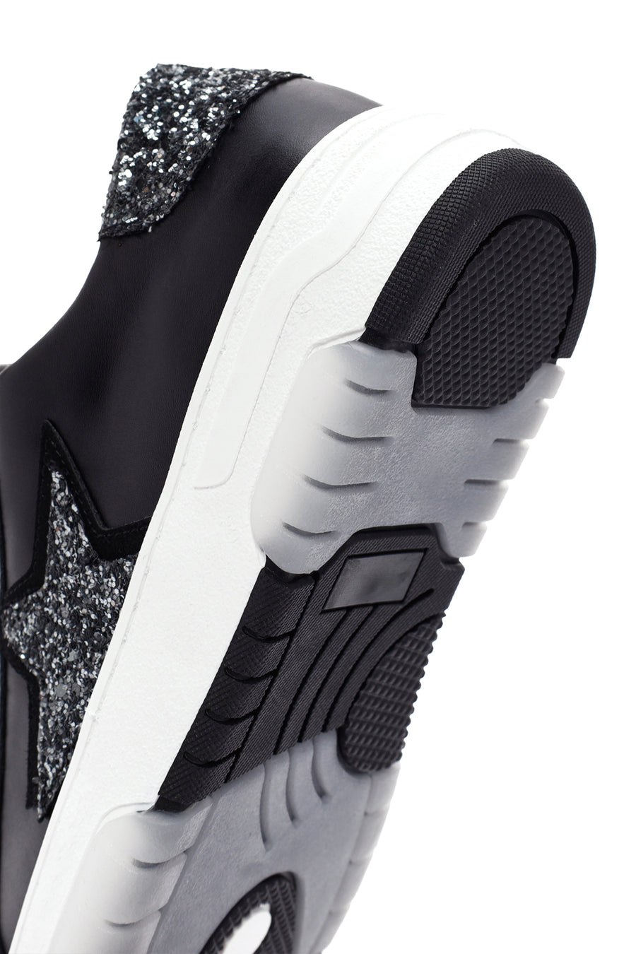 Women's Black Lace-up Leather Sneaker