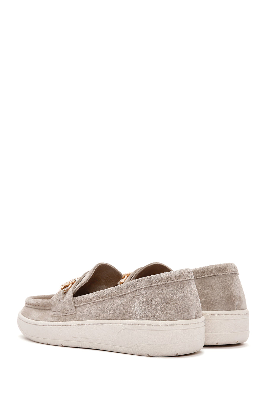 Women's Gray Suede Leather Casual Loafer
