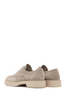 Women's Gray Suede Leather Masculine Shoes | Derimod