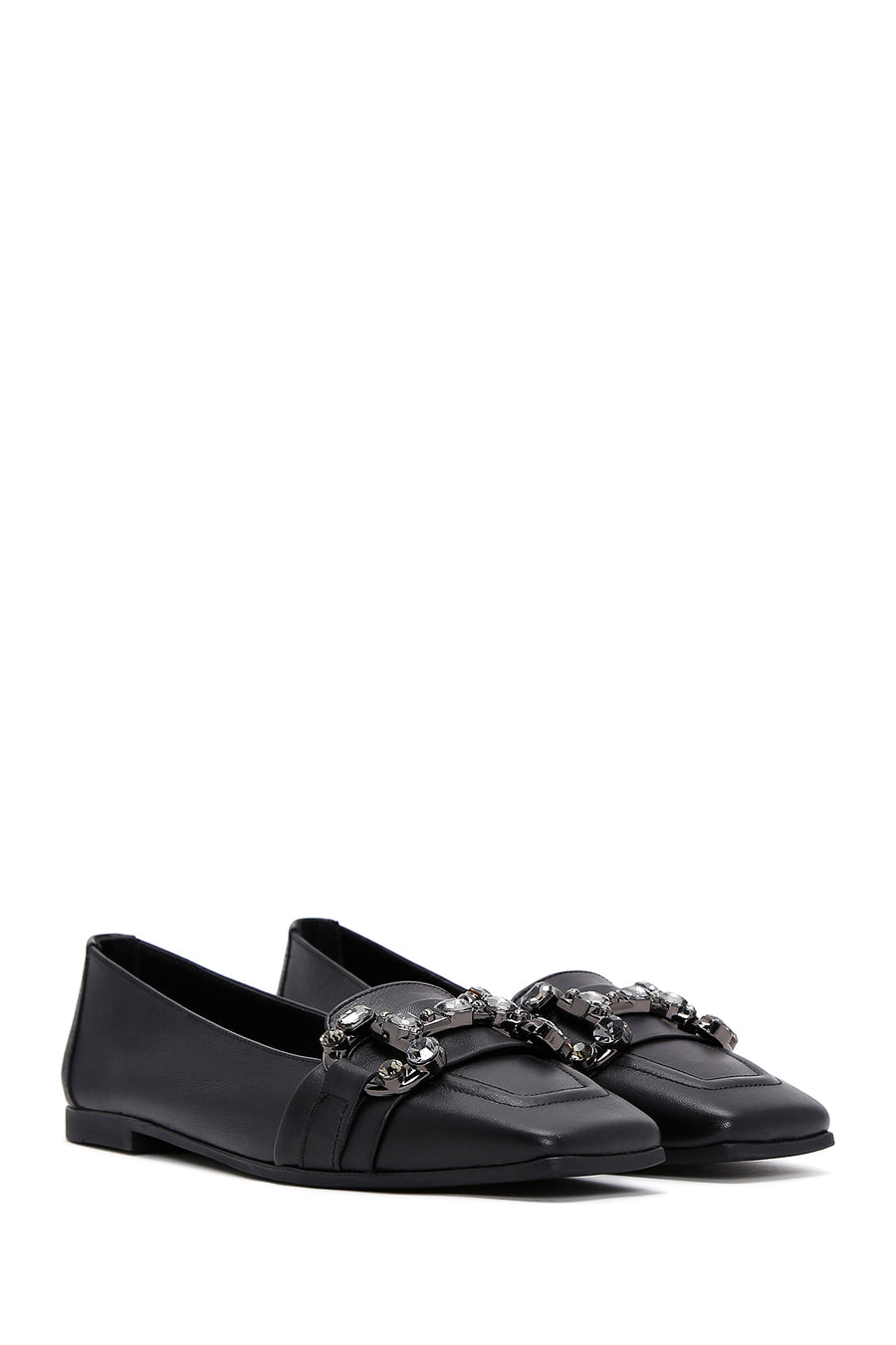 Women's Black Stone Leather Loafer