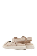 Women's Beige Strappy Leather Comfort Sandals | Derimod