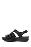 Women's Black Ankle Strap Leather Comfort Sandals | Derimod