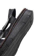 Women's Black Ankle Strap Leather Comfort Sandals | Derimod