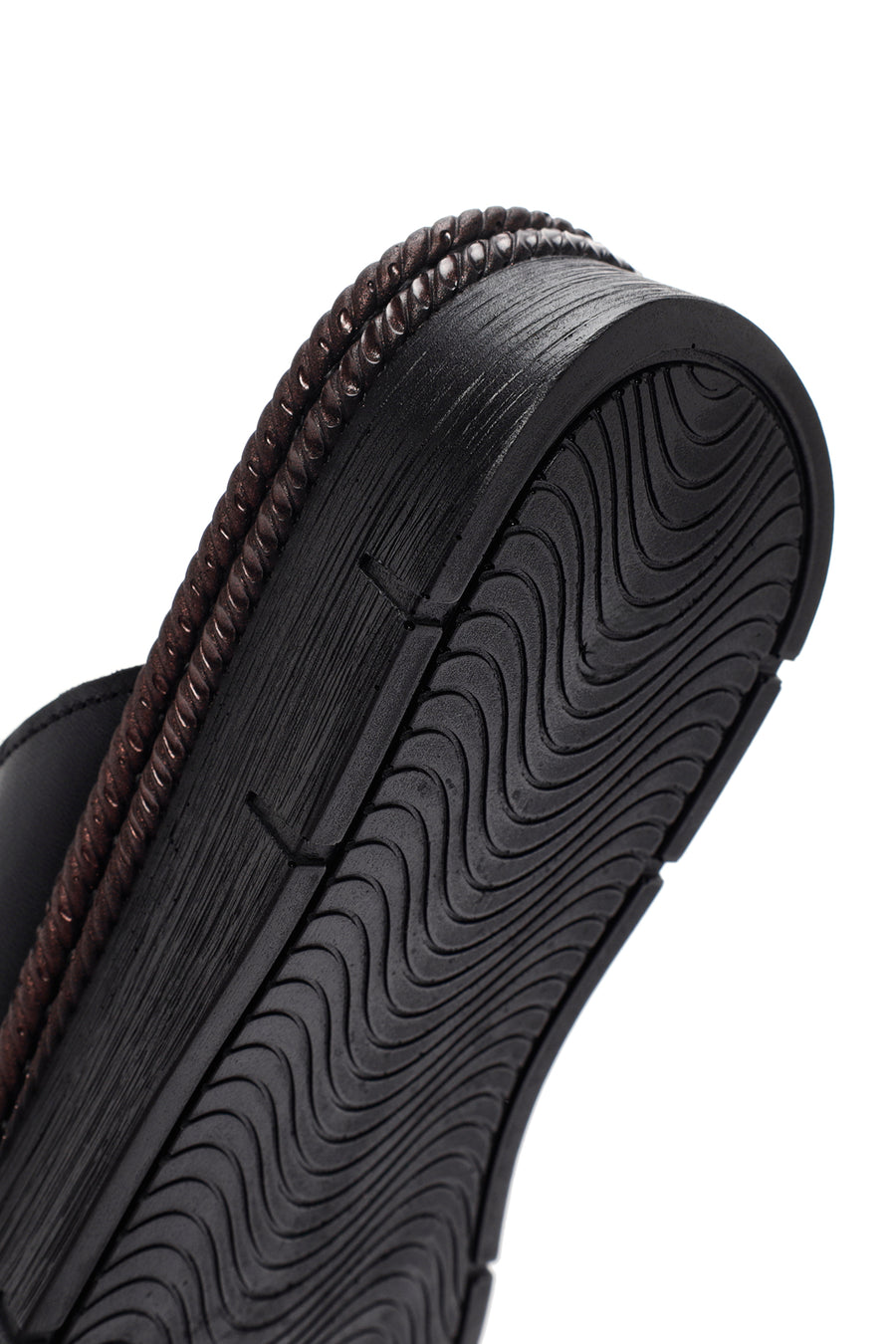 Women's Black Leather Comfort Slippers